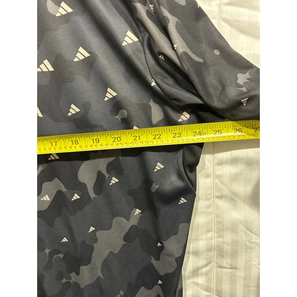 Adidas 2XL Training T-Shirt Gray Camo All Over Print Regular Fit Mens (684)‎